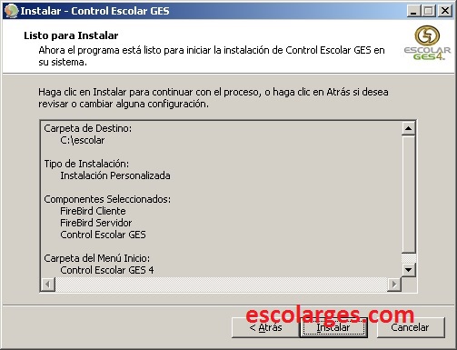Listo para instalar Escolar GES