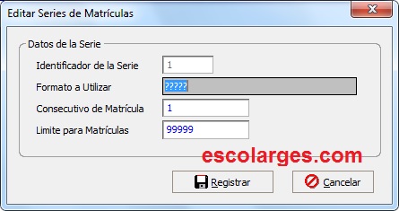 Configuración de matrículas en Escolar GES