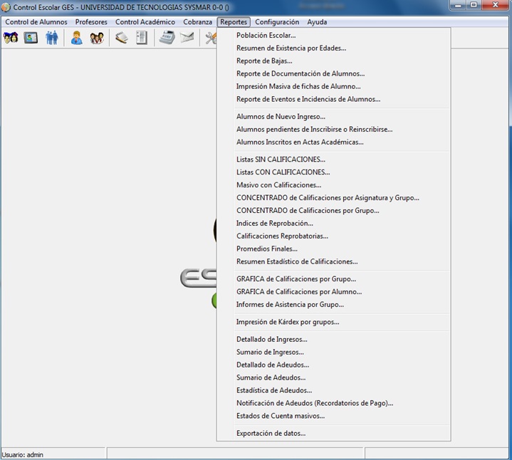 Control académico en Escolar GES 4